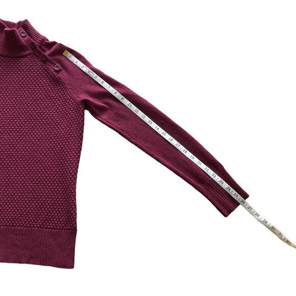 THE NORTH FACE Sweater 4 Button Turtleneck Cotton Wool Blend Plum Women's XS - Picture 16 of 16